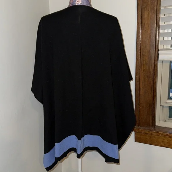 Black Blue Wrap Around Cardigan Scarf - Picture 4 of 5